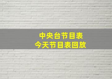 中央台节目表今天节目表回放