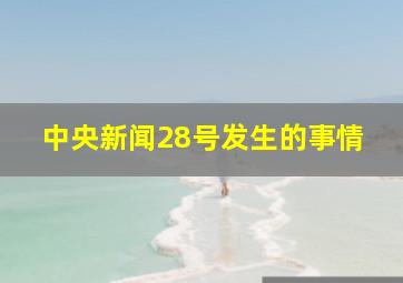 中央新闻28号发生的事情