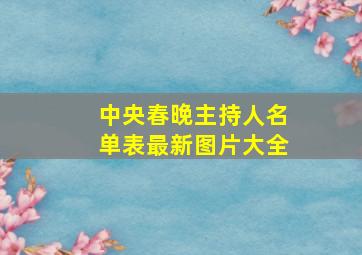 中央春晚主持人名单表最新图片大全