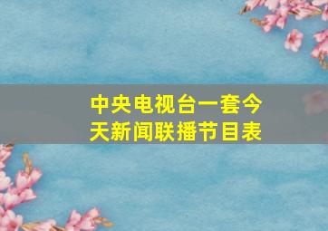 中央电视台一套今天新闻联播节目表