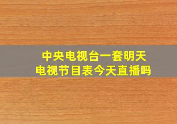 中央电视台一套明天电视节目表今天直播吗