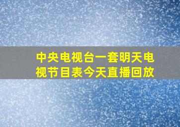 中央电视台一套明天电视节目表今天直播回放