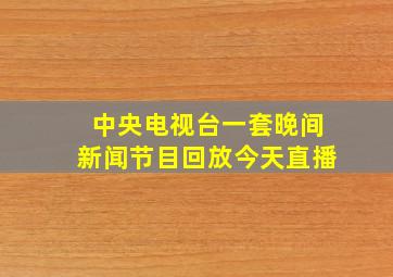 中央电视台一套晚间新闻节目回放今天直播