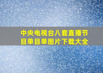 中央电视台八套直播节目单目单图片下载大全