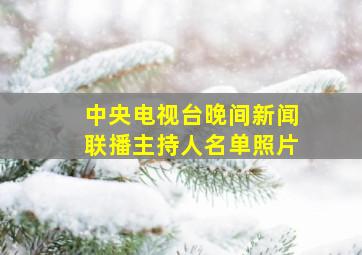 中央电视台晚间新闻联播主持人名单照片