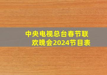 中央电视总台春节联欢晚会2024节目表