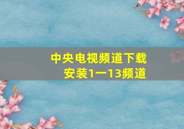 中央电视频道下载安装1一13频道