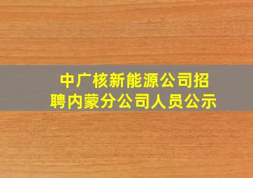 中广核新能源公司招聘内蒙分公司人员公示