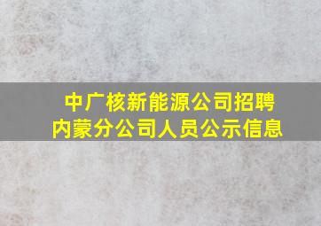 中广核新能源公司招聘内蒙分公司人员公示信息