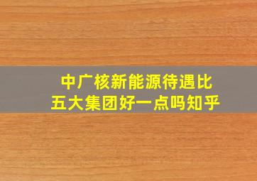 中广核新能源待遇比五大集团好一点吗知乎