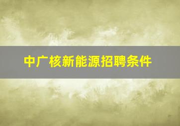 中广核新能源招聘条件