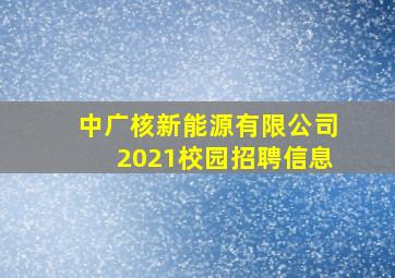 中广核新能源有限公司2021校园招聘信息