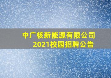 中广核新能源有限公司2021校园招聘公告