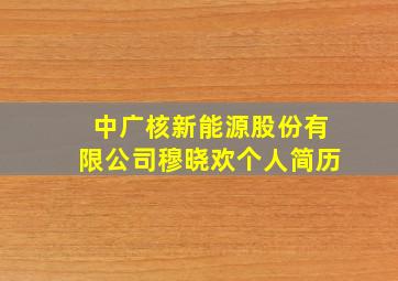 中广核新能源股份有限公司穆晓欢个人简历