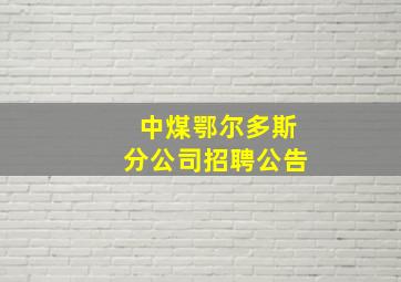 中煤鄂尔多斯分公司招聘公告