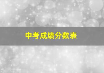 中考成绩分数表