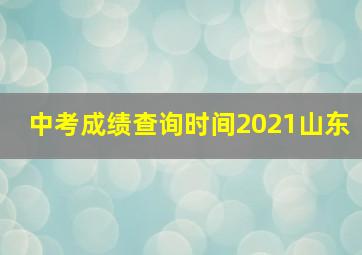 中考成绩查询时间2021山东