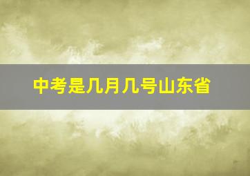 中考是几月几号山东省