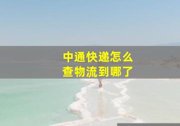 中通快递怎么查物流到哪了