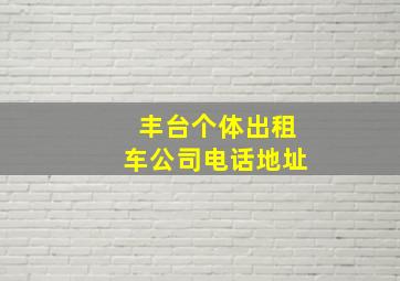 丰台个体出租车公司电话地址