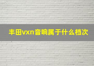 丰田vxn音响属于什么档次