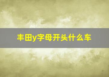 丰田y字母开头什么车