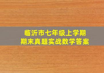 临沂市七年级上学期期末真题实战数学答案