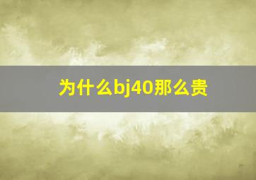 为什么bj40那么贵