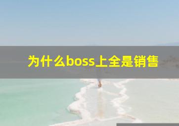 为什么boss上全是销售