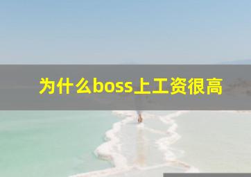 为什么boss上工资很高