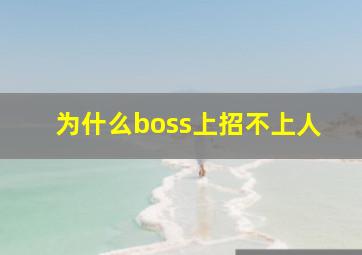 为什么boss上招不上人