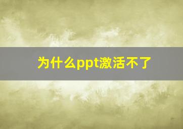 为什么ppt激活不了