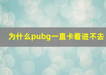 为什么pubg一直卡着进不去