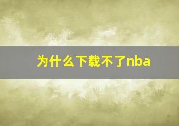 为什么下载不了nba