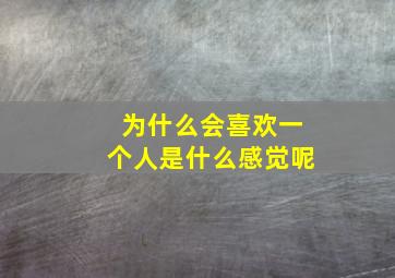 为什么会喜欢一个人是什么感觉呢