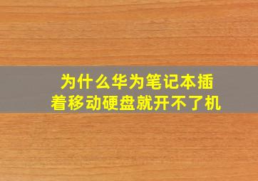 为什么华为笔记本插着移动硬盘就开不了机