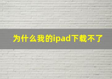 为什么我的ipad下载不了