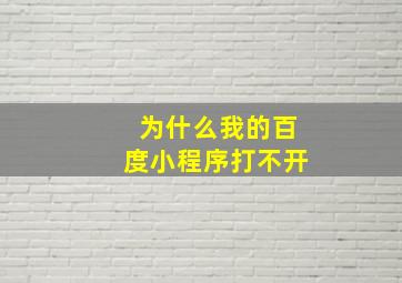 为什么我的百度小程序打不开