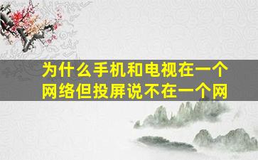 为什么手机和电视在一个网络但投屏说不在一个网