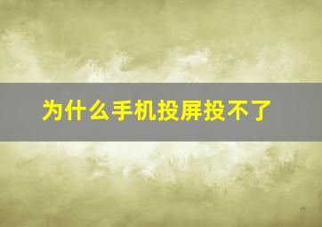 为什么手机投屏投不了