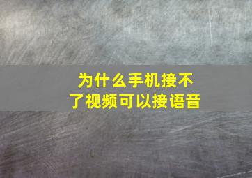 为什么手机接不了视频可以接语音