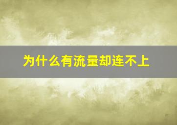 为什么有流量却连不上