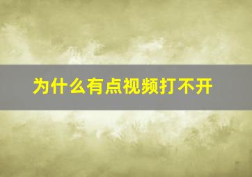 为什么有点视频打不开