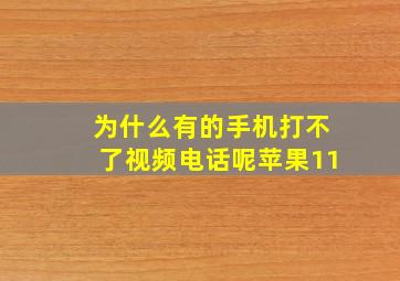 为什么有的手机打不了视频电话呢苹果11