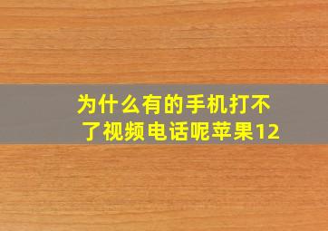 为什么有的手机打不了视频电话呢苹果12