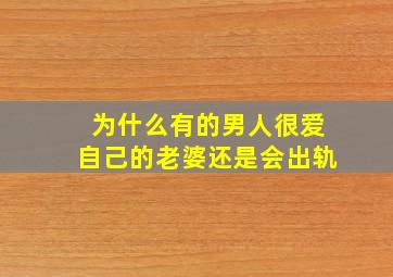 为什么有的男人很爱自己的老婆还是会出轨