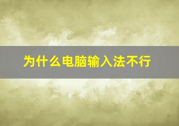 为什么电脑输入法不行