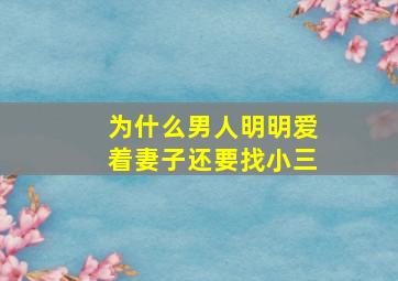 为什么男人明明爱着妻子还要找小三