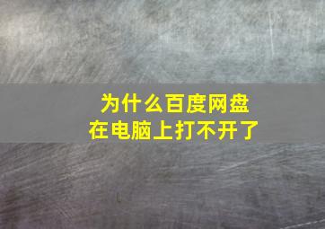 为什么百度网盘在电脑上打不开了