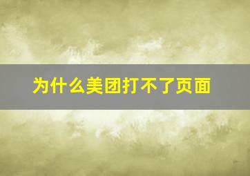 为什么美团打不了页面